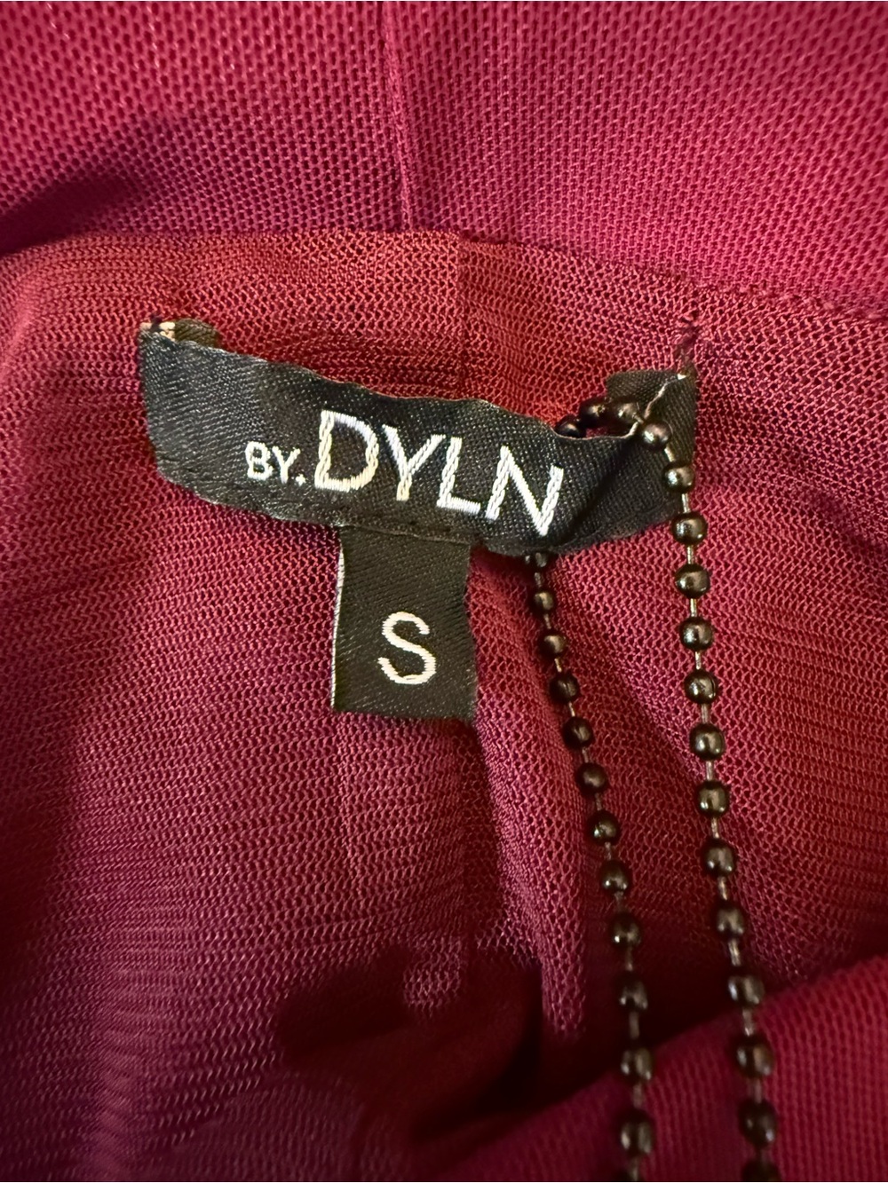 by.DYLN Maddox Semi Sheer Mesh Maxi Skirt Plum Burgundy Slit Size Small - Picture 2 of 11